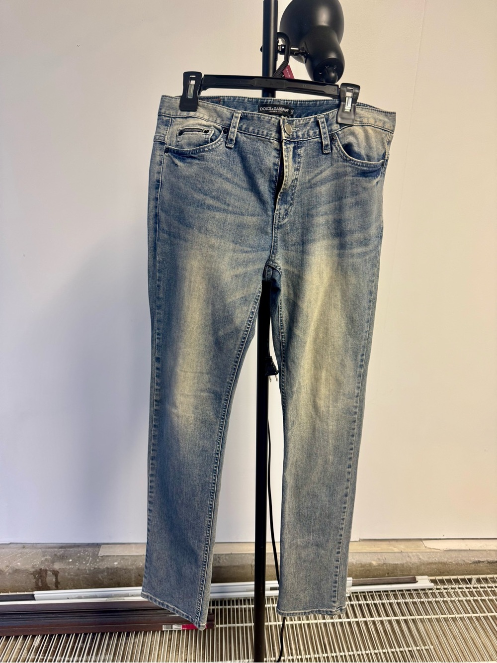 Dolce & Gabbana Faded Light Blue Slim Straight Jeans 14 classic